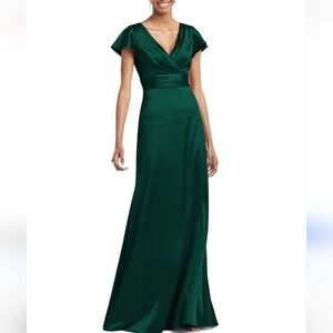 Nwt social bridesmaids Flutter Sleeve Draped Wrap Maxi Dress